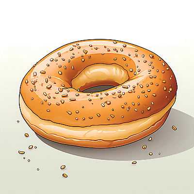 JPG 빵 일러스트 사람없음 한개 갈색 베이글 국내일러스트 AI일러스트 AI콘텐츠 1 음식 컬러 파일형식
