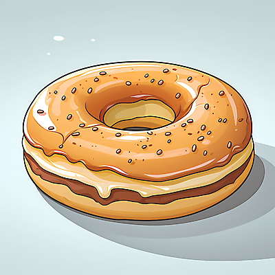 JPG 빵 일러스트 사람없음 한개 갈색 베이글 크림치즈 국내일러스트 AI일러스트 AI콘텐츠 1 음식 컬러 치즈 파일형식