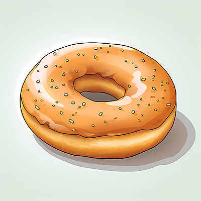 JPG 빵 일러스트 사람없음 한개 갈색 베이글 국내일러스트 AI일러스트 AI콘텐츠 1 음식 컬러 파일형식
