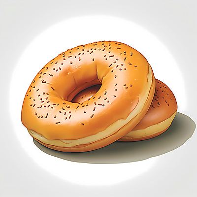 JPG 빵 일러스트 사람없음 갈색 베이글 크림치즈 국내일러스트 AI일러스트 AI콘텐츠 음식 컬러 치즈 파일형식
