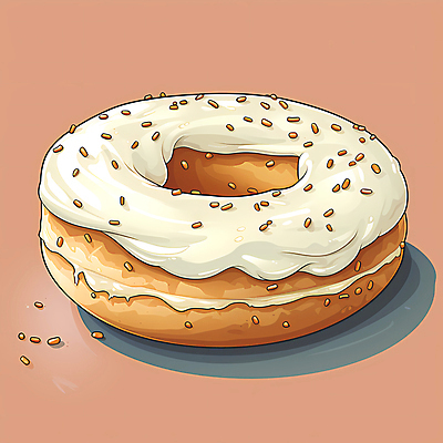 JPG 빵 일러스트 사람없음 한개 갈색 생크림 베이글 국내일러스트 AI일러스트 AI콘텐츠 1 음식 컬러 크림 파일형식