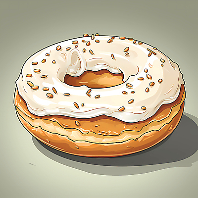 JPG 빵 일러스트 사람없음 한개 갈색 생크림 베이글 크림치즈 국내일러스트 AI일러스트 AI콘텐츠 1 음식 컬러 치즈 크림 파일형식