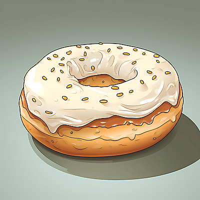 JPG 빵 일러스트 사람없음 한개 갈색 생크림 베이글 크림치즈 국내일러스트 AI일러스트 AI콘텐츠 1 음식 컬러 치즈 크림 파일형식