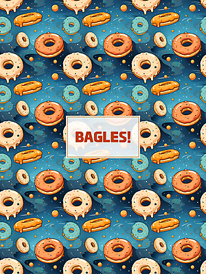 PSD 빵 패턴 일러스트 사각프레임 사람없음 파란색 패턴백그라운드 베이글 국내일러스트 음식 컬러 백그라운드 무늬 프레임 사각형 파일형식