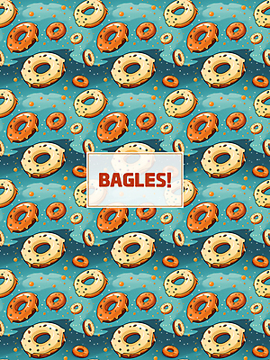 PSD 빵 패턴 일러스트 사각프레임 사람없음 패턴백그라운드 청록색 베이글 국내일러스트 음식 컬러 백그라운드 무늬 프레임 사각형 파일형식