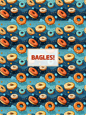 PSD 빵 패턴 일러스트 사각프레임 사람없음 파란색 패턴백그라운드 베이글 국내일러스트 음식 컬러 백그라운드 무늬 프레임 사각형 파일형식