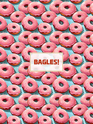 PSD 빵 분홍색 패턴 일러스트 사각프레임 사람없음 패턴백그라운드 베이글 국내일러스트 음식 컬러 백그라운드 무늬 프레임 사각형 파일형식