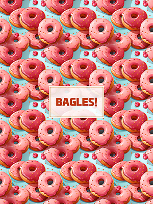 PSD 빵 분홍색 패턴 일러스트 사각프레임 사람없음 패턴백그라운드 체리 베이글 국내일러스트 음식 컬러 백그라운드 무늬 과일 프레임 사각형 파일형식