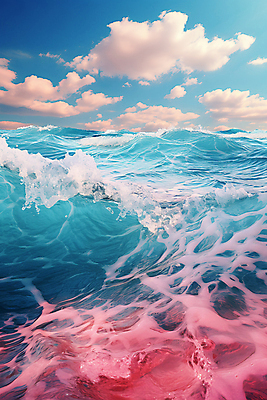 JPG 구름 편집이미지 물결 파도 바다 자연 하늘 사람없음 일출 디지털합성 편집실사 AI포토 AI콘텐츠 자연요소 노을 CG 생태계 파일형식