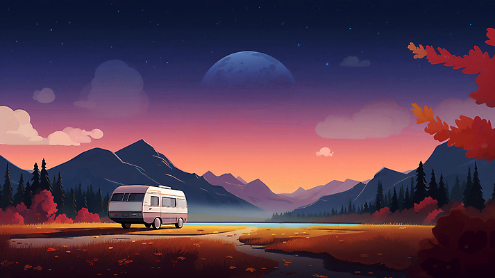 JPG 나무 구름 편집이미지 길 호수 여행 밤하늘 산 아웃도어 풍경 잔디 사람없음 일몰 캠핑 달 가을 풀 캠핑카 차박 편집실사 자연요소 식물 계절 자동차 하늘 레저 노을 야간 CG 파일형식