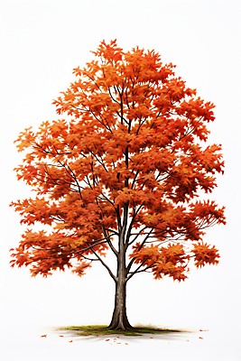 JPG 나무 단풍 일러스트 자연 단풍나무 한그루 사람없음 빨간색 환경 국내일러스트 AI일러스트 AI콘텐츠 식물 1 컬러 잎 생태계 파일형식