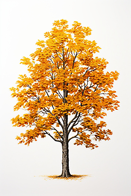 JPG 단풍 일러스트 자연 단풍나무 한그루 사람없음 환경 주황색 국내일러스트 AI일러스트 AI콘텐츠 나무 1 컬러 잎 생태계 파일형식