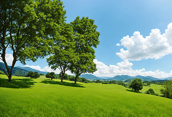 JPG 나무 구름 편집이미지 하늘 산 풍경 잔디 초원 사람없음 초록색 파란색 맑음 언덕 편집실사 AI포토 AI콘텐츠 자연요소 식물 컬러 날씨 CG 파일형식