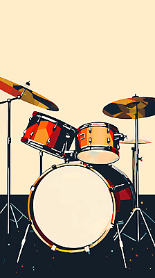 JPG 악기 일러스트 타악기 사람없음 공연 밴드 드럼 재즈 베이지색 국내일러스트 AI일러스트 AI콘텐츠 음악 컬러 이벤트 파일형식