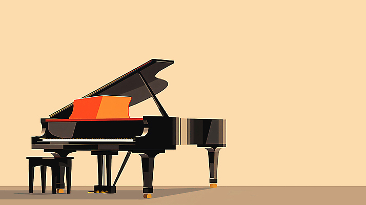 JPG 악기 일러스트 사람없음 노란색 공연 밴드 피아노 그랜드피아노 재즈 국내일러스트 AI일러스트 AI콘텐츠 음악 컬러 이벤트 건반악기 파일형식