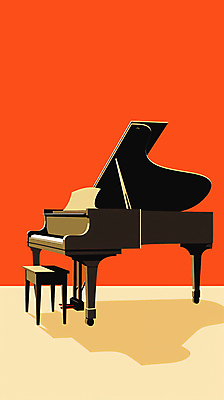 JPG 악기 일러스트 사람없음 공연 밴드 피아노 그랜드피아노 재즈 국내일러스트 AI일러스트 AI콘텐츠 음악 이벤트 건반악기 파일형식