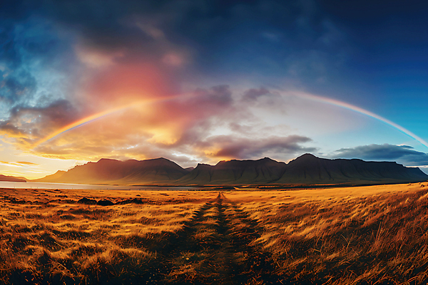 JPG 구름 편집이미지 무지개 밭 자연 하늘 산 풍경 초원 사람없음 일몰 편집실사 AI포토 AI콘텐츠 자연요소 농업 노을 CG 생태계 파일형식