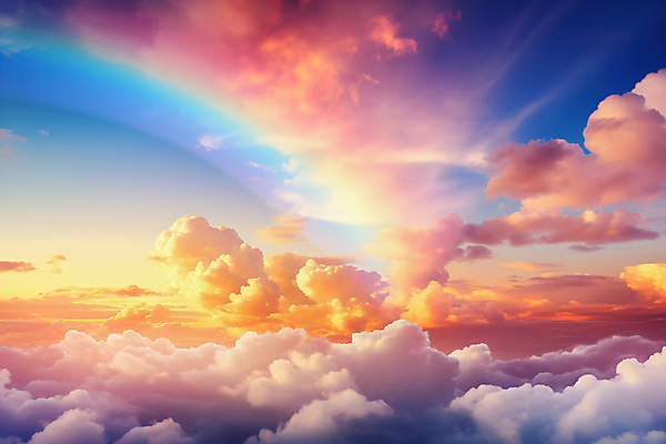 JPG 구름 편집이미지 무지개 자연 하늘 풍경 사람없음 컬러풀 일몰 편집실사 AI포토 AI콘텐츠 자연요소 컬러 노을 CG 생태계 파일형식