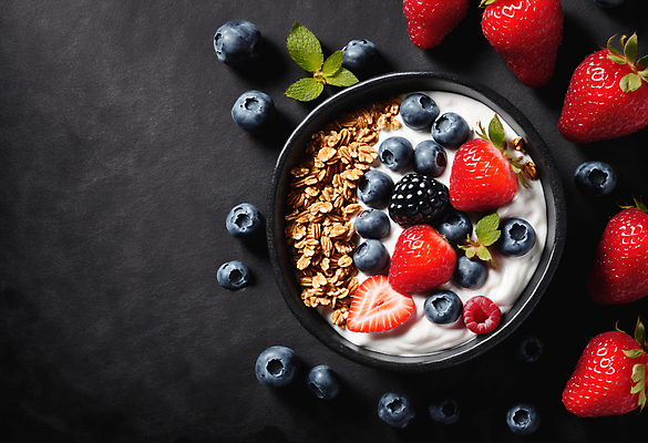 JPG 편집이미지 그릇 딸기 사람없음 견과류 블루베리 산딸기 블랙베리 그래놀라 그릭요거트 편집실사 AI포토 AI콘텐츠 식기 음식 과일 CG 요거트 파일형식