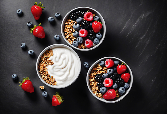 JPG 편집이미지 그릇 딸기 사람없음 견과류 블루베리 산딸기 블랙베리 그래놀라 그릭요거트 편집실사 AI포토 AI콘텐츠 식기 음식 과일 CG 요거트 파일형식