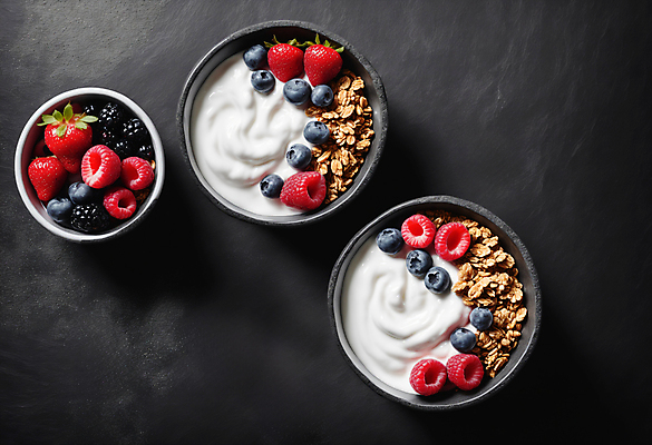 JPG 편집이미지 그릇 딸기 사람없음 견과류 블루베리 산딸기 블랙베리 그래놀라 그릭요거트 편집실사 AI포토 AI콘텐츠 식기 음식 과일 CG 요거트 파일형식