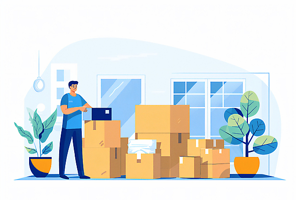 JPG 전신 남자 화분 일러스트 창문 실내 한명 성인 파란색 상자 잡기 이사 가득함 정리 이삿짐 성인남자한명만 국내일러스트 AI일러스트 AI콘텐츠 1 컬러 모션 사람 내부 남자한명만 성인남자만 파일형식