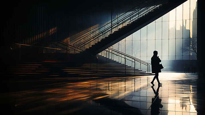 JPG 전신 편집이미지 실루엣 창문 실내 그림자 한명 사람 풍경 성인 인테리어 반사 걷기 계단 디지털합성 성인한명만 편집실사 AI인물포토 AI콘텐츠 1 디자인 모션 촬영기법 내부 CG 성인만 파일형식 AI포토