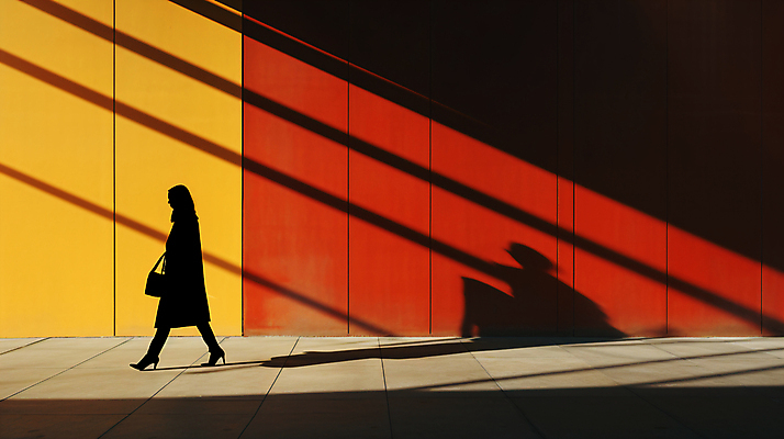 JPG 전신 편집이미지 실루엣 거리 그림자 한명 사람 풍경 성인 걷기 디지털합성 성인한명만 편집실사 AI인물포토 AI콘텐츠 1 모션 촬영기법 CG 성인만 파일형식 AI포토