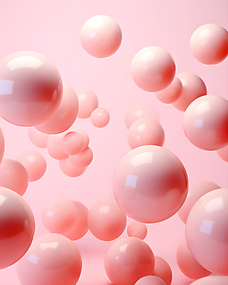 JPG 편집이미지 분홍색 그래픽백그라운드 사람없음 그래픽 3D 물방울 원형 디지털합성 광택 버블 입체도형 편집3D AI컴퓨터그래픽 AI콘텐츠 도형 컬러 백그라운드 입체 파일형식