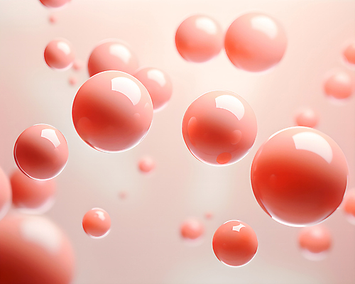 JPG 편집이미지 그래픽백그라운드 사람없음 그래픽 빨간색 3D 물방울 원형 디지털합성 광택 버블 입체도형 편집3D AI컴퓨터그래픽 AI콘텐츠 도형 컬러 백그라운드 입체 파일형식