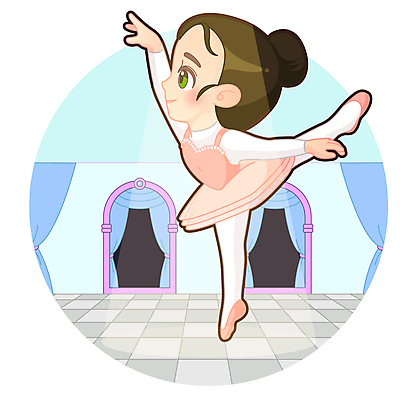 전신 여자 어린이 인물캐릭터 일러스트 한명 소녀 무대 발레 발레리나 발레복 스포트라이트 발레동작 한발서기 소녀한명만 월간캐릭터 일러캐릭터 AI파일 캐릭터 1 옷 포즈 서기 사람 춤 여자한명만 소녀만 파일형식 벡터