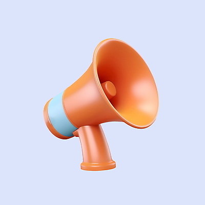 PSD 아이콘 사람없음 쇼핑 3D아이콘 3D 주황색 확성기 알림 디지털합성 오브젝트 마케팅 컬러 파일형식