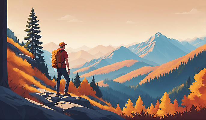 JPG 전신 나무 구름 편집이미지 남자 단풍 하늘 단풍나무 산 한명 서기 풍경 성인 등산 가을 등산객 산행 성인남자한명만 편집실사 AI일러스트 AI콘텐츠 자연요소 식물 1 계절 잎 모션 사람 트래킹 CG 남자한명만 성인남자만 파일형식