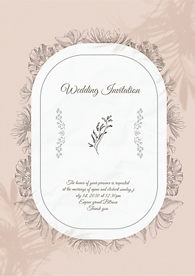 템플릿 꽃 결혼 그림자 사람없음 흰색 라인아트 청첩장 초대장 감성 타원형 연분홍색 보테니컬아트 이미지템플릿 AI파일 식물 선 분홍색 컬러 컨셉 카드_감사 이벤트 원형 파일형식 벡터