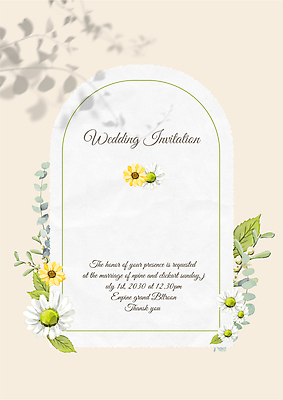 템플릿 꽃 결혼 나뭇잎 그림자 사람없음 흰색 풀 아치 청첩장 초대장 감성 베이지색 보테니컬아트 이미지템플릿 AI파일 식물 컬러 컨셉 잎 카드_감사 이벤트 파일형식 벡터