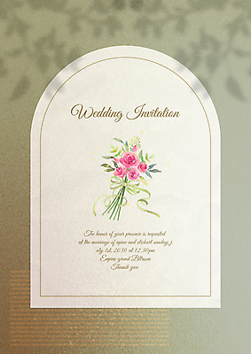 템플릿 꽃 리본 부케 결혼 그림자 사람없음 초록색 아치 청첩장 초대장 감성 베이지색 보테니컬아트 이미지템플릿 AI파일 식물 컬러 꽃다발 컨셉 카드_감사 이벤트 파일형식 벡터