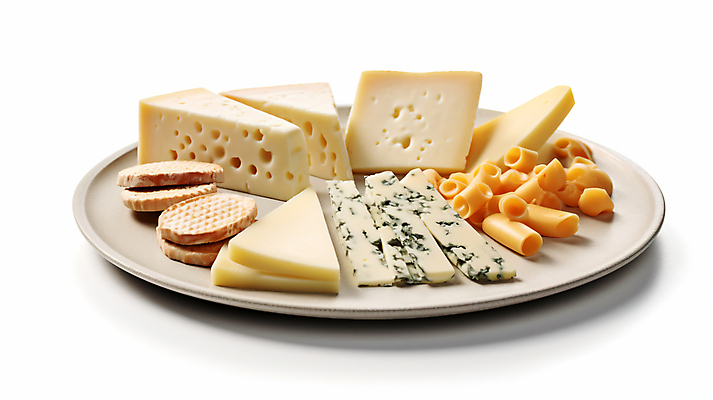 JPG 편집이미지 접시 조각 치즈 사람없음 쿠키 안주 디지털합성 마카로니 편집실사 AI포토 AI콘텐츠 식기 디저트 유제품 CG 파스타면 파일형식