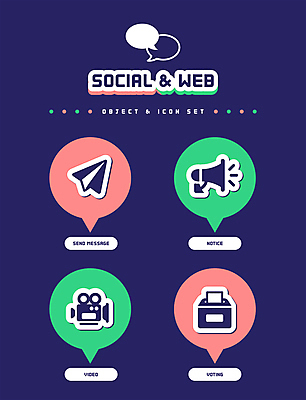 아이콘 말풍선 사람없음 상자 웹 확성기 메시지 투표 알림 종이비행기 오브젝트 투표용지 영상 전송 비디오카메라 소셜 소셜네트워크 2D아이콘 AI파일 인터넷 카메라 선거 종이접기 파일형식 벡터
