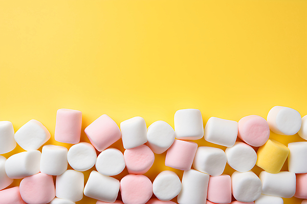 JPG 편집이미지 분홍색 사람없음 노란색 마시멜로우 카피스페이스 편집실사 AI포토 AI콘텐츠 컬러 디저트 공백 CG 파일형식