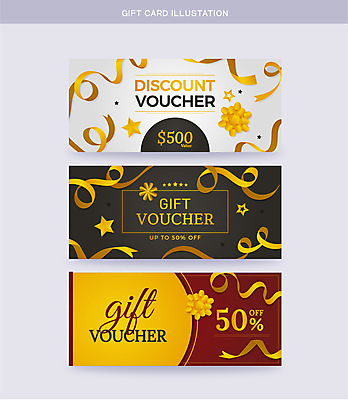 리본 일러스트 사람없음 빨간색 노란색 세일 검은색 상품권 쿠폰 바코드 기프트카드 국내일러스트 AI파일 컬러 카드 파일형식 벡터