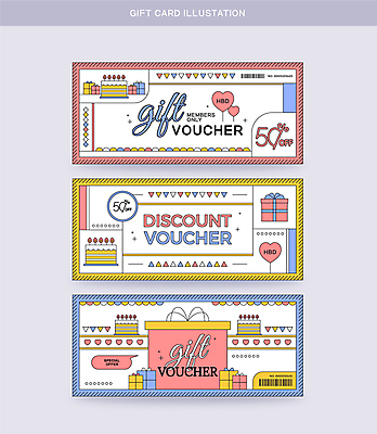일러스트 선물 사람없음 선물상자 컬러풀 세일 케이크 상품권 쿠폰 바코드 풍선 기프트카드 국내일러스트 AI파일 컬러 디저트 상자 카드 파일형식 벡터
