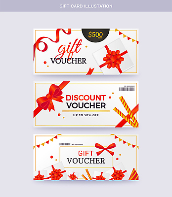 리본 일러스트 선물 사람없음 빨간색 선물상자 세일 흰색 상품권 쿠폰 바코드 기프트카드 국내일러스트 AI파일 컬러 상자 카드 파일형식 벡터