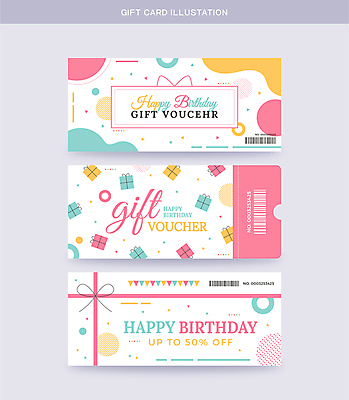 일러스트 선물 사람없음 선물상자 상자 컬러풀 세일 상품권 쿠폰 바코드 기프트카드 국내일러스트 AI파일 컬러 카드 파일형식 벡터