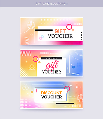 패턴 일러스트 사람없음 컬러풀 세일 상품권 쿠폰 바코드 그라데이션 기프트카드 국내일러스트 AI파일 컬러 무늬 카드 파일형식 벡터