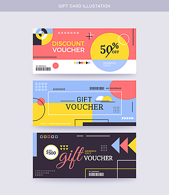 패턴 일러스트 사람없음 컬러풀 세일 상품권 쿠폰 바코드 초대장 기프트카드 국내일러스트 AI파일 컬러 무늬 카드_감사 카드 파일형식 벡터