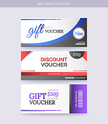일러스트 사람없음 빨간색 파란색 세일 보라색 상품권 쿠폰 바코드 그라데이션 기프트카드 국내일러스트 AI파일 컬러 카드 파일형식 벡터