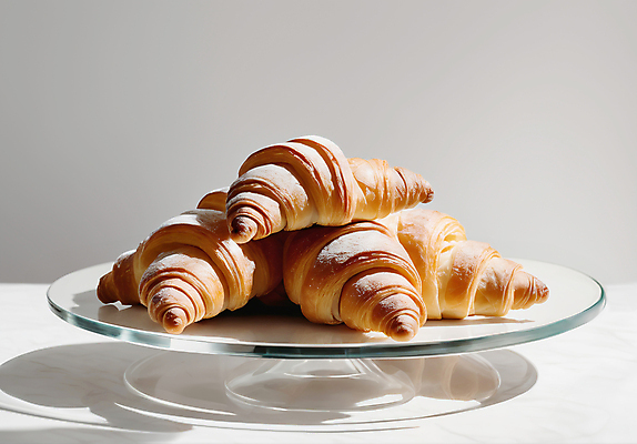JPG 편집이미지 사람없음 쌓기 크루아상 유리접시 편집실사 AI포토 AI콘텐츠 접시 빵 모션 CG 파일형식