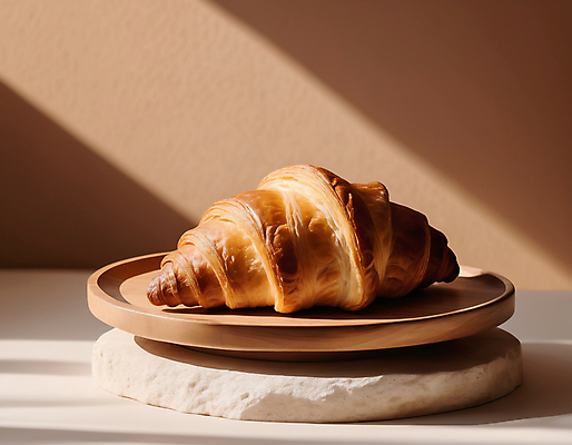 JPG 편집이미지 사람없음 돌_바위 크루아상 나무쟁반 편집실사 AI포토 AI콘텐츠 빵 쟁반 목재 CG 파일형식