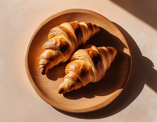 JPG 편집이미지 빵 사람없음 크루아상 나무쟁반 편집실사 AI포토 AI콘텐츠 음식 쟁반 목재 CG 파일형식