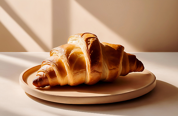 JPG 편집이미지 사람없음 크루아상 나무쟁반 편집실사 AI포토 AI콘텐츠 빵 쟁반 목재 CG 파일형식